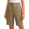 imageWomens Golf Hiking Shorts 9quot Stretch Quick Dry Cargo Bermuda Long Shorts Knee Length with Pockets for Women