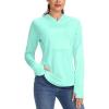 imageWomens UPF 50 Sun Protection Shirt Long Sleeve Lightweight Hoodie UV Shirts for Women Hiking Fishing OutdoorLight Green