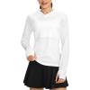 imageWomens UPF 50 Sun Protection Shirt Long Sleeve Lightweight Hoodie UV Shirts for Women Hiking Fishing OutdoorWhite