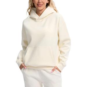 imageG Gradual Hoodies for Women Oversized Fleece Sweatshirt with Pocket Loose Fit Casual Athletic Workout PulloverBeige