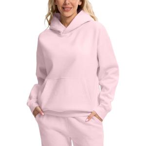 imageG Gradual Hoodies for Women Oversized Fleece Sweatshirt with Pocket Loose Fit Casual Athletic Workout PulloverLight Pink