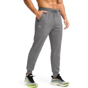 imageG Gradual Mens Fleece Joggers with Zipper Pockets Winter Warm Pants Water Resistant Athletic Workout Gym Sweatpants for MenGrey Space Dye