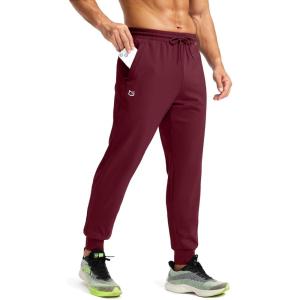 imageG Gradual Mens Fleece Joggers with Zipper Pockets Winter Warm Pants Water Resistant Athletic Workout Gym Sweatpants for MenWine