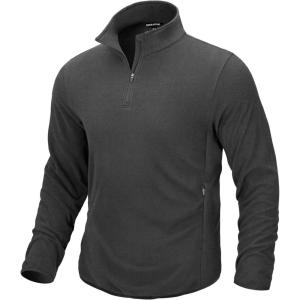 imageG Gradual Mens Quarter Zip Pullover Fleece with 2 Zipper Pockets Long Sleeve Golf Shirt Winter Athletic Sweater LightweightDark Grey