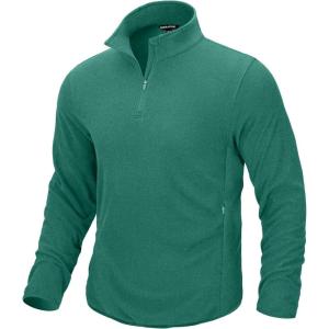 imageG Gradual Mens Quarter Zip Pullover Fleece with 2 Zipper Pockets Long Sleeve Golf Shirt Winter Athletic Sweater LightweightForest Green
