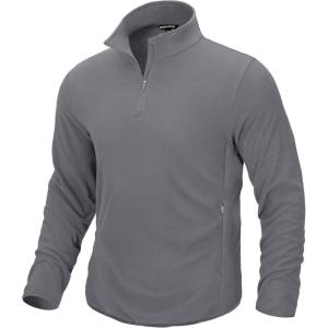 imageG Gradual Mens Quarter Zip Pullover Fleece with 2 Zipper Pockets Long Sleeve Golf Shirt Winter Athletic Sweater LightweightLight Grey
