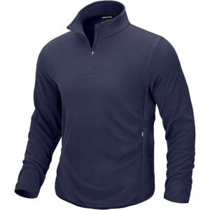 imageG Gradual Mens Quarter Zip Pullover Fleece with 2 Zipper Pockets Long Sleeve Golf Shirt Winter Athletic Sweater LightweightNavy Blue