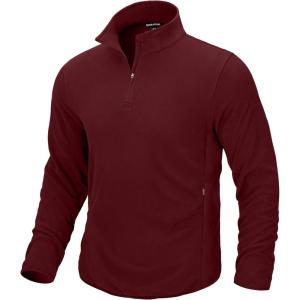 imageG Gradual Mens Quarter Zip Pullover Fleece with 2 Zipper Pockets Long Sleeve Golf Shirt Winter Athletic Sweater LightweightWine