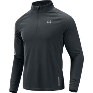 imageG Gradual Mens Running Shirts Long Sleeve Athletic Shirt Lightweight Quick Dry Quarter Zip Pullover for Men Workout Gym GolfDark Grey