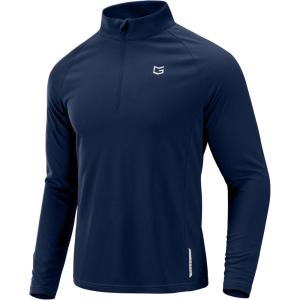imageG Gradual Mens Running Shirts Long Sleeve Athletic Shirt Lightweight Quick Dry Quarter Zip Pullover for Men Workout Gym GolfNavy