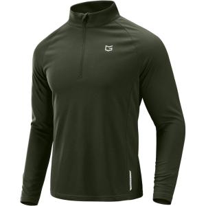 imageG Gradual Mens Running Shirts Long Sleeve Athletic Shirt Lightweight Quick Dry Quarter Zip Pullover for Men Workout Gym GolfOlive