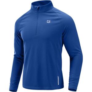 imageG Gradual Mens Running Shirts Long Sleeve Athletic Shirt Lightweight Quick Dry Quarter Zip Pullover for Men Workout Gym GolfRoyal Blue