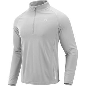 imageG Gradual Mens Running Shirts Long Sleeve Athletic Shirt Lightweight Quick Dry Quarter Zip Pullover for Men Workout Gym GolfSilver