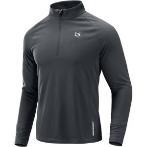 imageG Gradual Mens Running Shirts Long Sleeve Athletic Shirt Lightweight Quick Dry Quarter Zip Pullover for Men Workout Gym GolfSmoke Grey