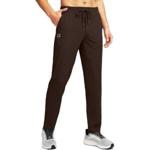 imageG Gradual Mens Sweatpants with 4 Pockets Tapered Track Athletic Slim Fit Pants for Running Exercise Workout GymA Brown