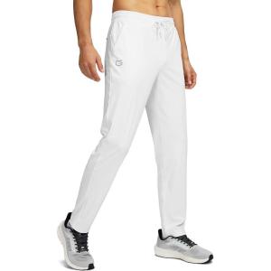 imageG Gradual Mens Sweatpants with 4 Pockets Tapered Track Athletic Slim Fit Pants for Running Exercise Workout GymA White
