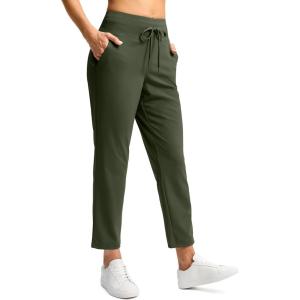 imageG Gradual Pants for Women High Waisted Ankle Pants 2 Pockets 78 Athletic Pants with Drawstring for Golf Travel CasualArmy Green
