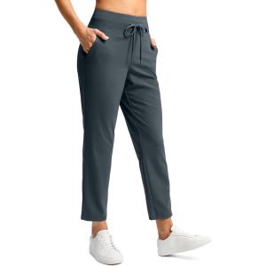 imageG Gradual Pants for Women High Waisted Ankle Pants 2 Pockets 78 Athletic Pants with Drawstring for Golf Travel CasualDeep Grey