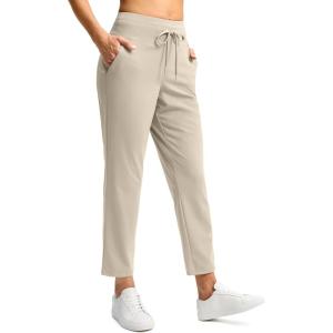 imageG Gradual Pants for Women High Waisted Ankle Pants 2 Pockets 78 Athletic Pants with Drawstring for Golf Travel CasualDusty White
