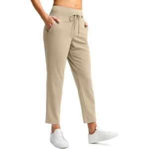 imageG Gradual Pants for Women High Waisted Ankle Pants 2 Pockets 78 Athletic Pants with Drawstring for Golf Travel CasualKhaki