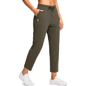imageG Gradual Petite Pants for Women 24quot26quot Ankle Pants 2 Pockets Stretchy 78 Sweatpants for Golf Travel Athletic CasualArmy Green