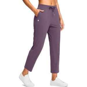 imageG Gradual Petite Pants for Women 24quot26quot Ankle Pants 2 Pockets Stretchy 78 Sweatpants for Golf Travel Athletic CasualDark Purple