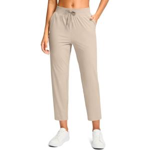 imageG Gradual Petite Pants for Women 24quot26quot Ankle Pants 2 Pockets Stretchy 78 Sweatpants for Golf Travel Athletic CasualDusty White