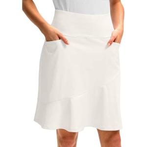 imageG Gradual Skorts Skirts for Women with 5 Pockets 20quot Knee Length Golf Skirt Modest Long Tennis Athletic Skirts for WomenBone