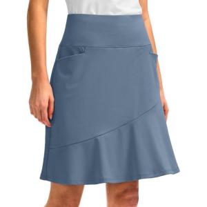 imageG Gradual Skorts Skirts for Women with 5 Pockets 20quot Knee Length Golf Skirt Modest Long Tennis Athletic Skirts for WomenDusty Blue