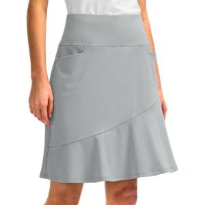 imageG Gradual Skorts Skirts for Women with 5 Pockets 20quot Knee Length Golf Skirt Modest Long Tennis Athletic Skirts for WomenGull Grey