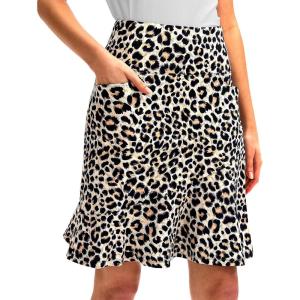 imageG Gradual Skorts Skirts for Women with 5 Pockets 20quot Knee Length Golf Skirt Modest Long Tennis Athletic Skirts for WomenLeopard
