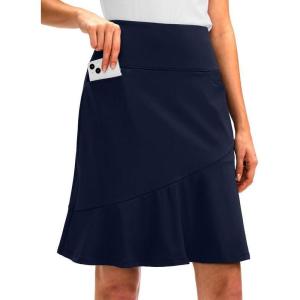 imageG Gradual Skorts Skirts for Women with 5 Pockets 20quot Knee Length Golf Skirt Modest Long Tennis Athletic Skirts for WomenNavy