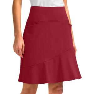 imageG Gradual Skorts Skirts for Women with 5 Pockets 20quot Knee Length Golf Skirt Modest Long Tennis Athletic Skirts for WomenRed