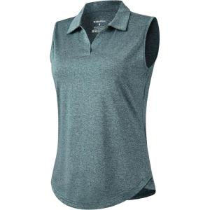 imageG Gradual Sleeveless Golf Shirts for Women Collared V Neck Tennis Tank Top Cooling Polo UPF 50 Quick Dry LightweightHeather Grey Sage