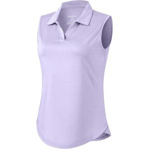 imageG Gradual Sleeveless Golf Shirts for Women Collared V Neck Tennis Tank Top Cooling Polo UPF 50 Quick Dry LightweightHeather Light Purple