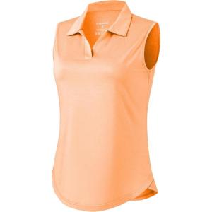 imageG Gradual Sleeveless Golf Shirts for Women Collared V Neck Tennis Tank Top Cooling Polo UPF 50 Quick Dry LightweightHeather Orange