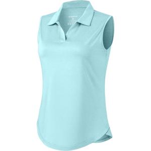 imageG Gradual Sleeveless Golf Shirts for Women Collared V Neck Tennis Tank Top Cooling Polo UPF 50 Quick Dry LightweightHeather Sky Blue