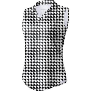 imageG Gradual Sleeveless Golf Shirts for Women Collared V Neck Tennis Tank Top Cooling Polo UPF 50 Quick Dry LightweightHoundstooth