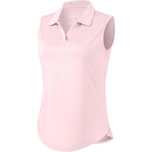 imageG Gradual Sleeveless Golf Shirts for Women Collared V Neck Tennis Tank Top Cooling Polo UPF 50 Quick Dry LightweightPeach