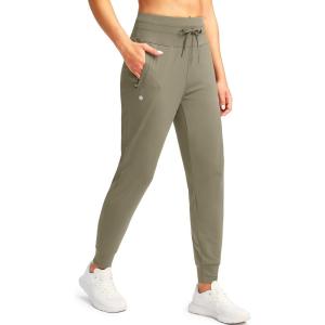 imageG Gradual Womens Joggers Pants with Zipper Pockets High Waisted Sweatpants Athletic Tapered Pants for Women Lounge WorkoutBronze Green
