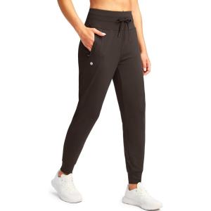 imageG Gradual Womens Joggers Pants with Zipper Pockets High Waisted Sweatpants Athletic Tapered Pants for Women Lounge WorkoutDark Brown