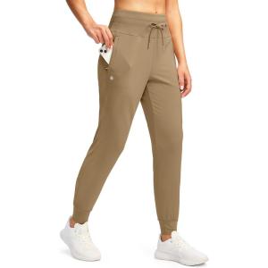 imageG Gradual Womens Joggers Pants with Zipper Pockets High Waisted Sweatpants Athletic Tapered Pants for Women Lounge WorkoutDark Khaki