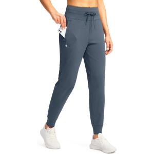 imageG Gradual Womens Joggers Pants with Zipper Pockets High Waisted Sweatpants Athletic Tapered Pants for Women Lounge WorkoutDusty Blue
