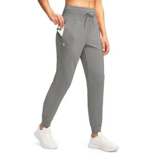 imageG Gradual Womens Joggers Pants with Zipper Pockets High Waisted Sweatpants Athletic Tapered Pants for Women Lounge WorkoutLight Grey