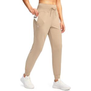 imageG Gradual Womens Joggers Pants with Zipper Pockets High Waisted Sweatpants Athletic Tapered Pants for Women Lounge WorkoutLight Khaki
