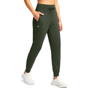 imageG Gradual Womens Joggers Pants with Zipper Pockets High Waisted Sweatpants Athletic Tapered Pants for Women Lounge WorkoutOlive Green
