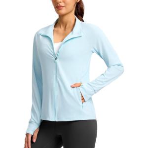 imageG Gradual Womens Lightweight Athletic Jacket Sun Protection UPF 50 Zip Up 4 Pockets Long Sleeve Shirts Workout RunningLight Blue