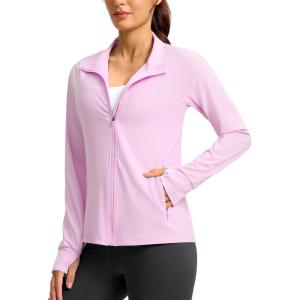 imageG Gradual Womens Lightweight Athletic Jacket Sun Protection UPF 50 Zip Up 4 Pockets Long Sleeve Shirts Workout RunningPink