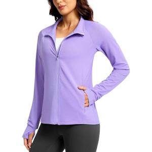 imageG Gradual Womens Lightweight Athletic Jacket Sun Protection UPF 50 Zip Up 4 Pockets Long Sleeve Shirts Workout RunningPurple