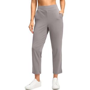 imageG Gradual Womens Pants Ankle 78 Golf Pants 3 Pockets Stretchy Petite Travel Pants Inner Drawstring for Work Business CasualDusty Grey